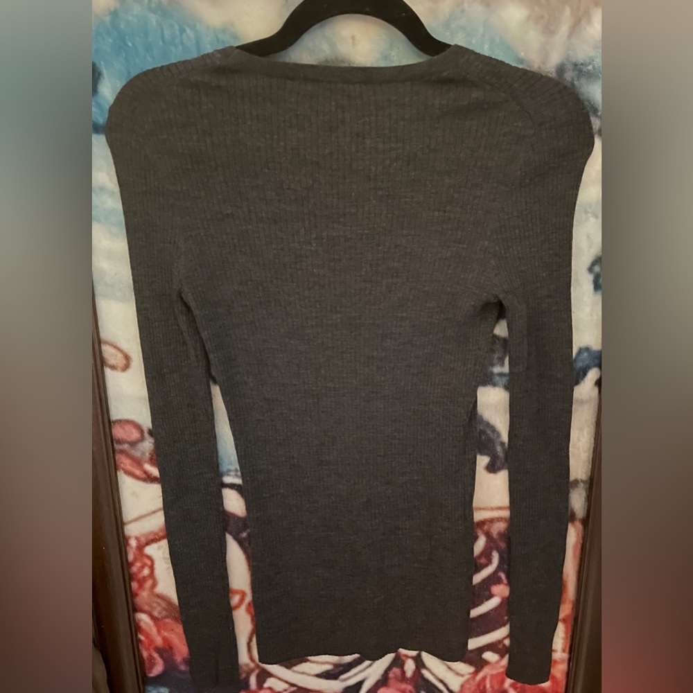 Women’s Theory Charcoal Long Sleeve Sweater - Picture 2 of 4